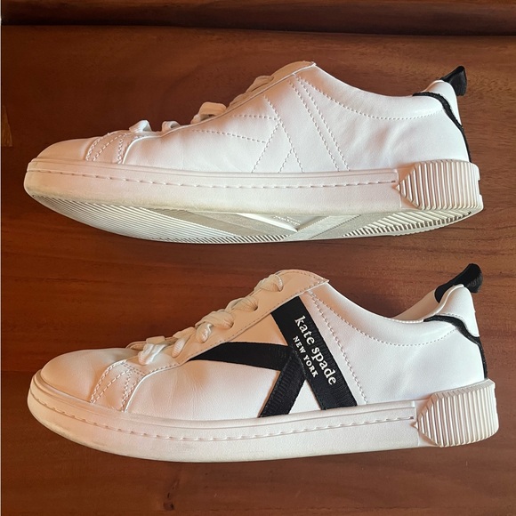 Kate Spade-K As In Kate Court Sneakers US 10B
EUR40.5 Black & White leather logo - Picture 7 of 15